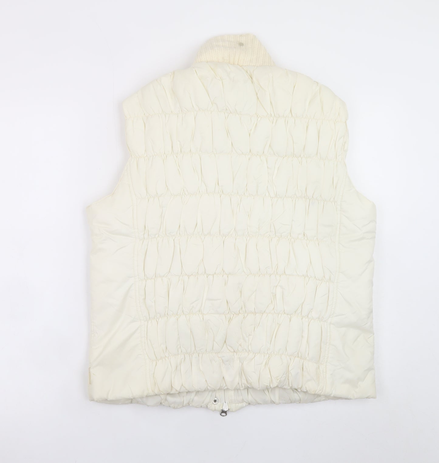 Marks and Spencer Per Una Women's Ivory Quilted Puffer Waistcoat L