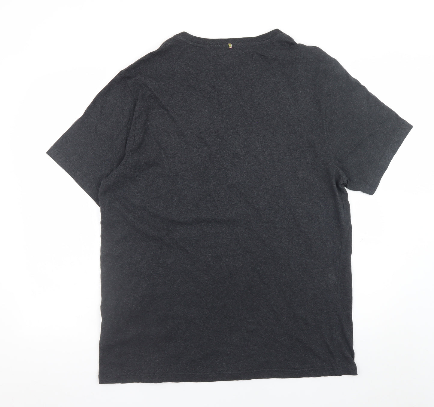 Pretty Green Unisex Black Paisley Crew Neck Cotton T-Shirt 2XL