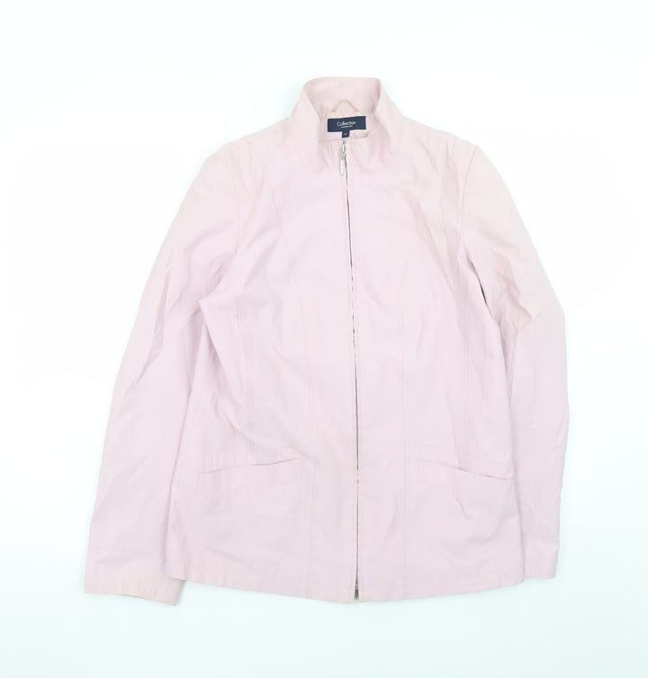 Debenhams Women Pink Size 12 Cotton Blend Zip Jacket