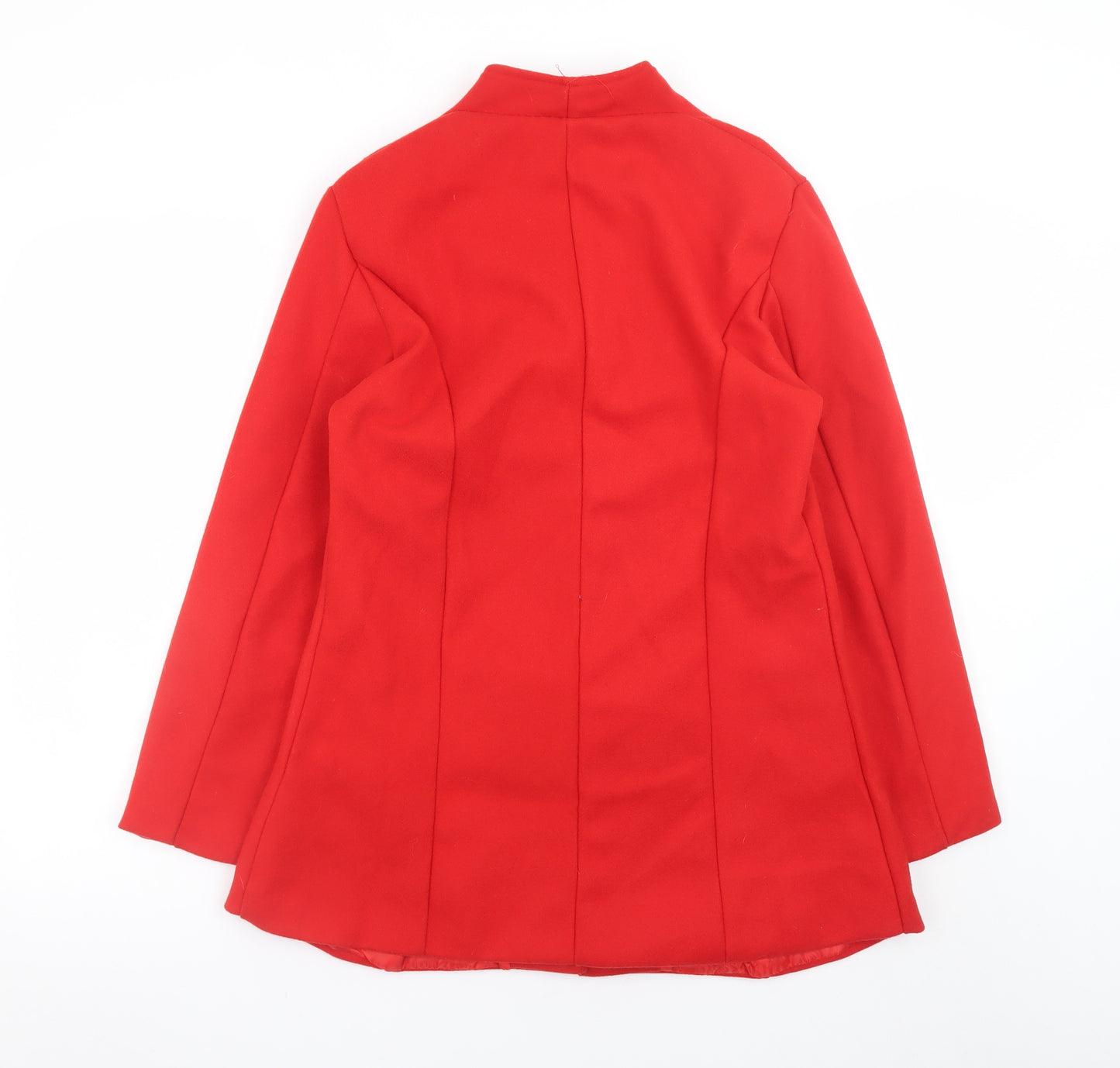 HuaXiYun Women Red Buttoned Coat Long Sleeve Classic Style Size M