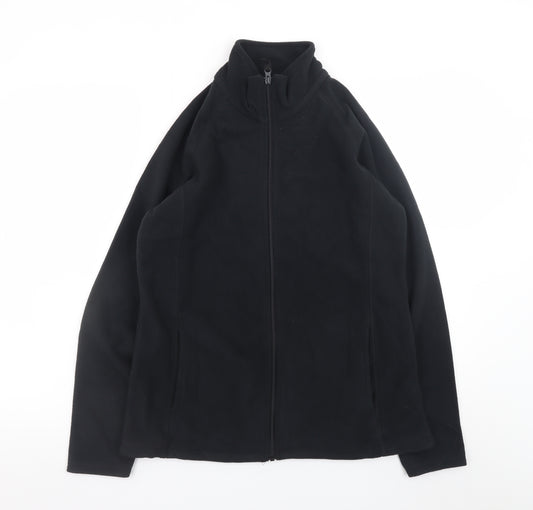 Mountain Warehouse Womens Black Fleece Jacket Size 12 Full Zip Outdoor