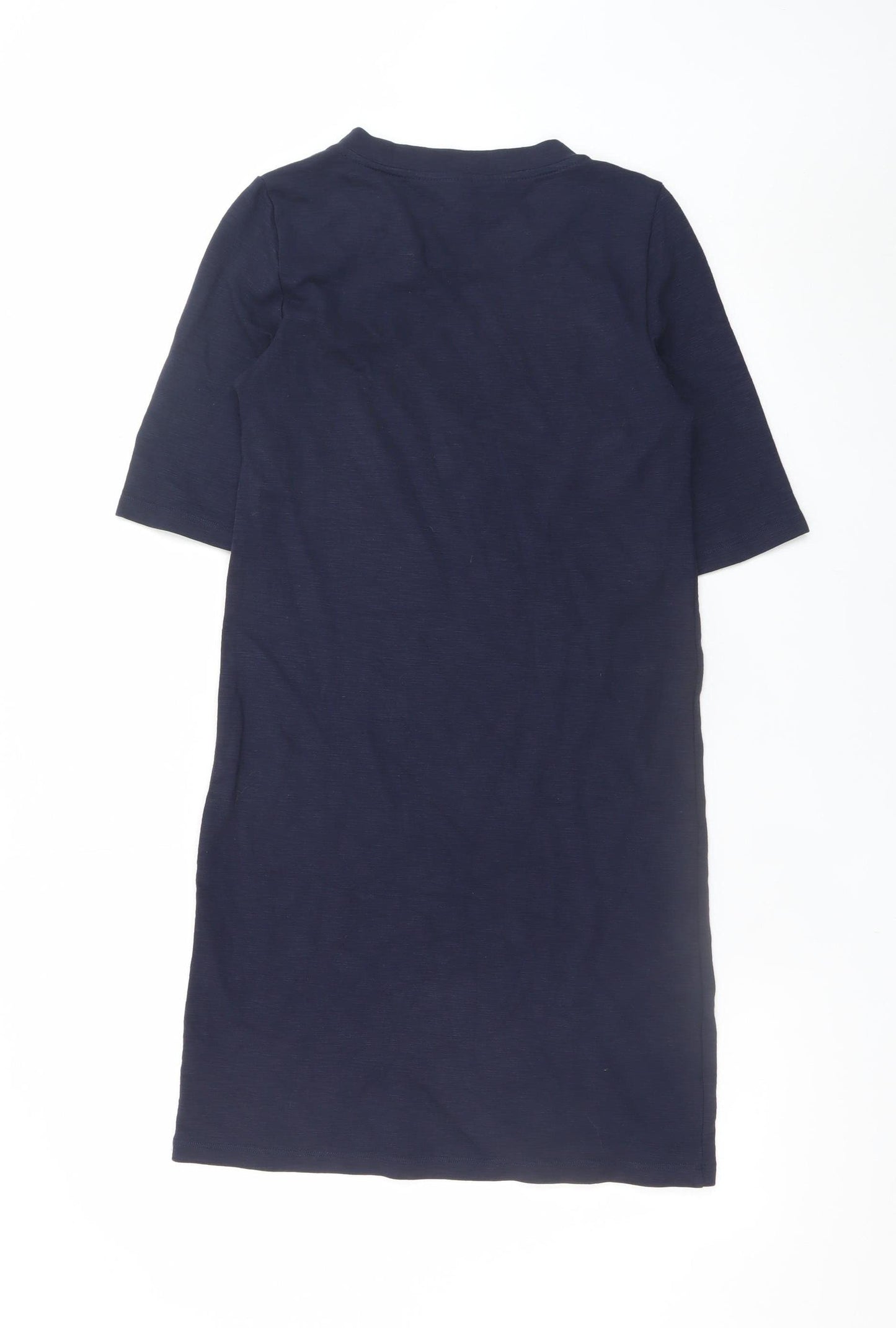 ONLY Women's Blue Shift Dress S Knee Length Zip Detail