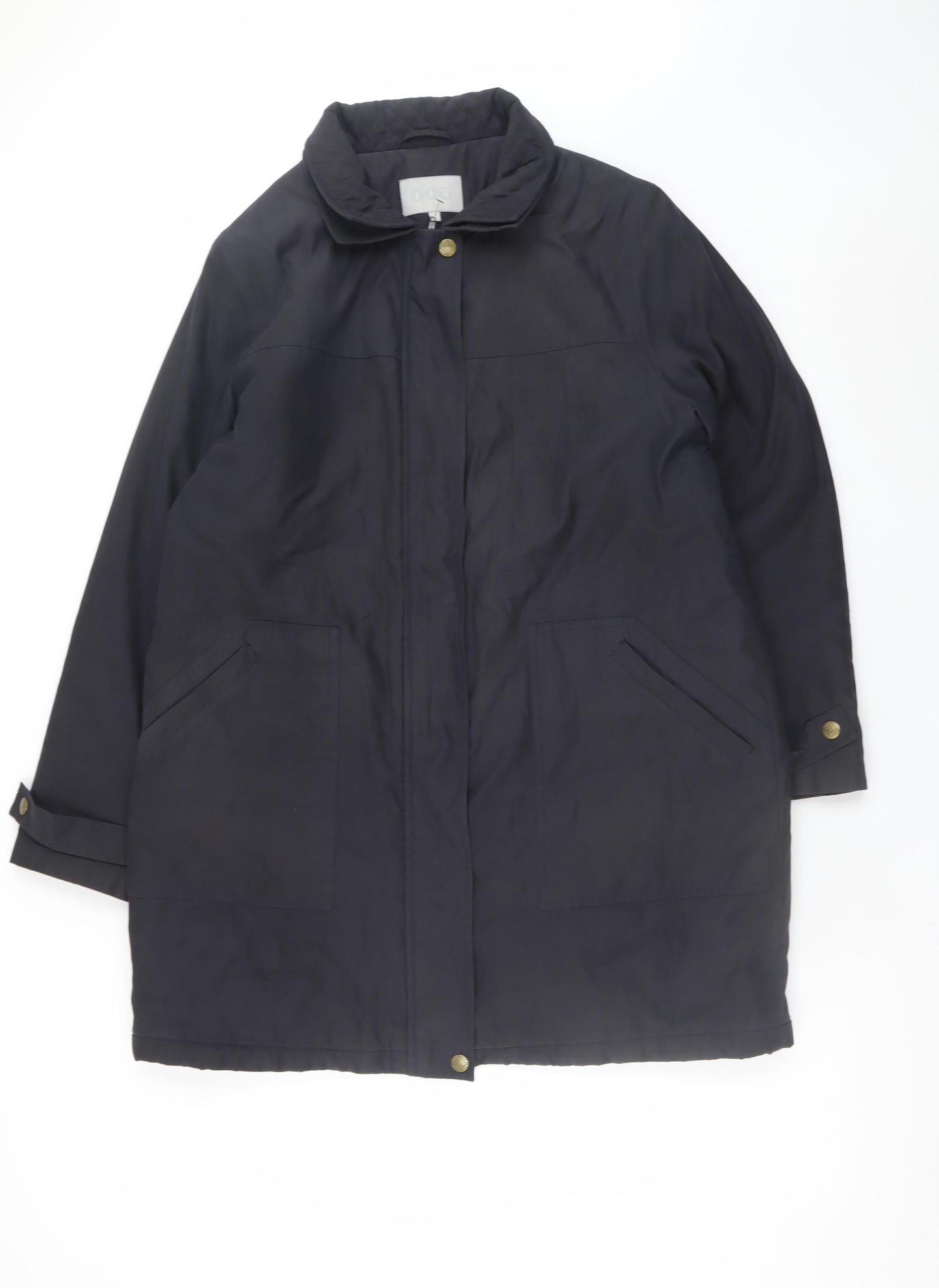 JFW Womens Black Size 16 Long Overcoat Lined Casual Coat