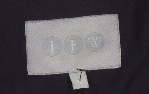 JFW Womens Black Size 16 Long Overcoat Lined Casual Coat