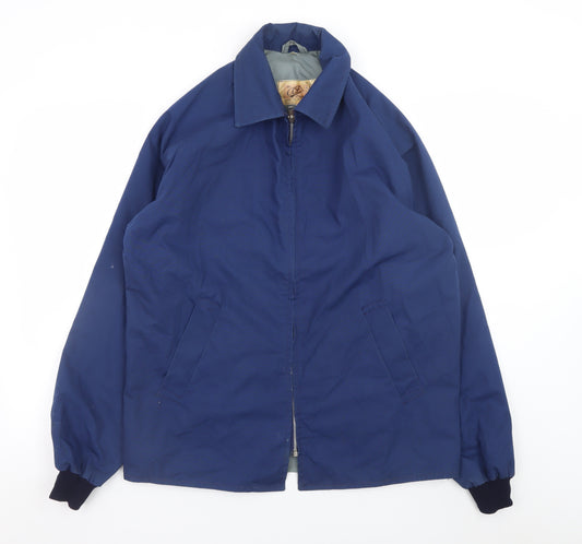 A.D. Mens Blue Polyester Cotton Golf Jacket L Regular Fit