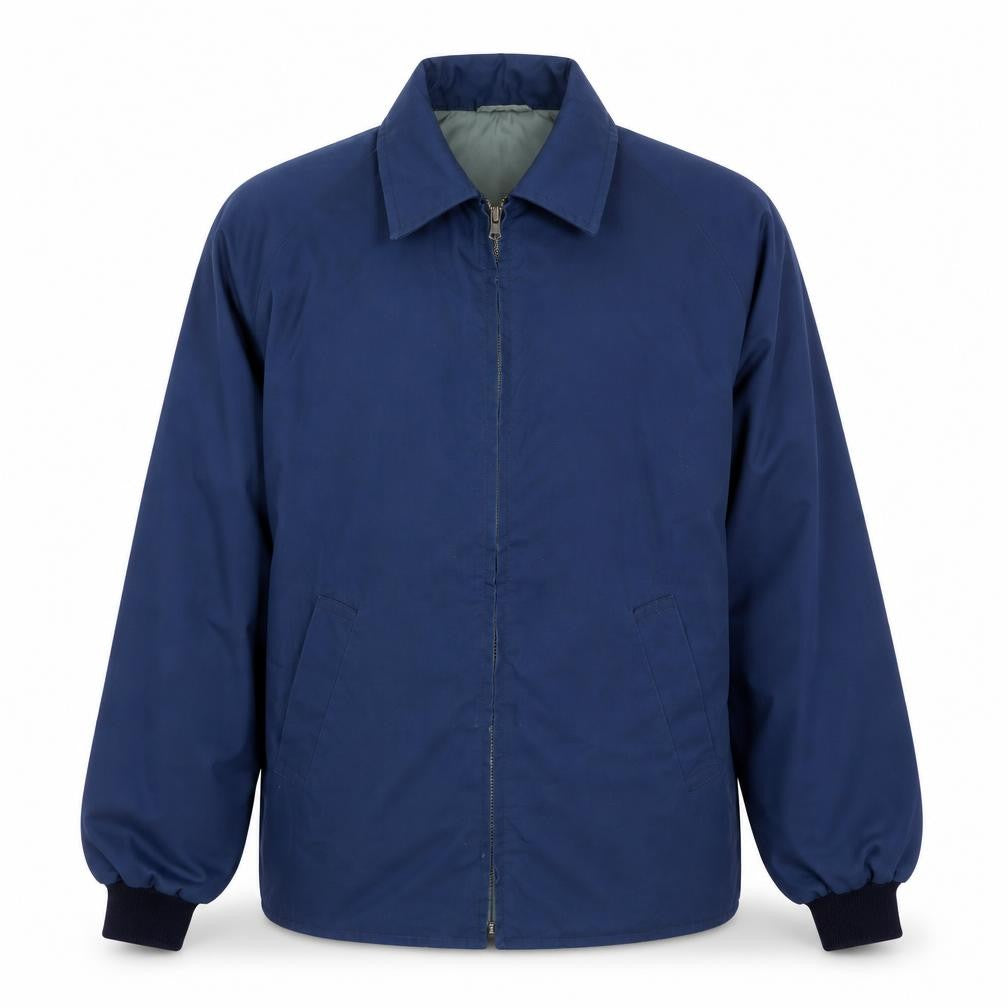 Front view of A.D. men’s blue polyester cotton golf jacket l regular fit