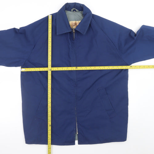A.D. Mens Blue Polyester Cotton Golf Jacket L Regular Fit