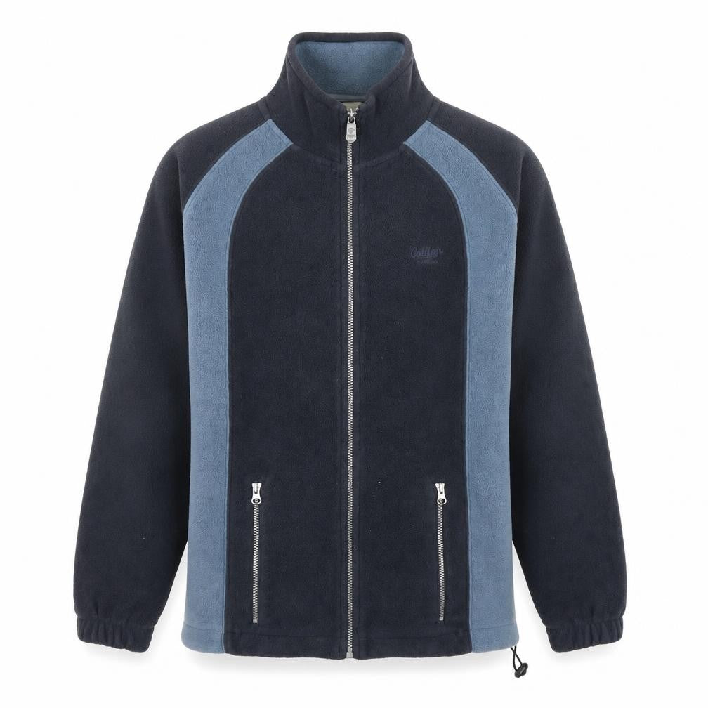 Front view of Cotton Traders Men's Blue Fleece Full Zip Jacket, size S