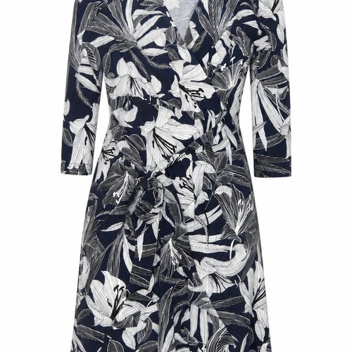 Roman Petite Women’s Blue Floral Wrap Dress Size 10 Knee Length