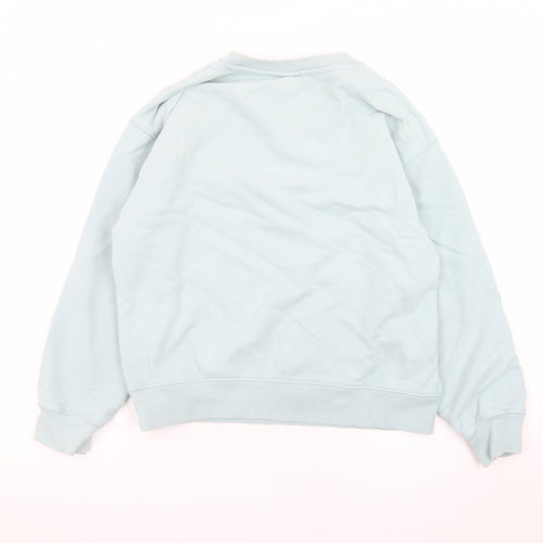 Levi's Women Blue Floral Logo Crew Neck Sweatshirt Size M