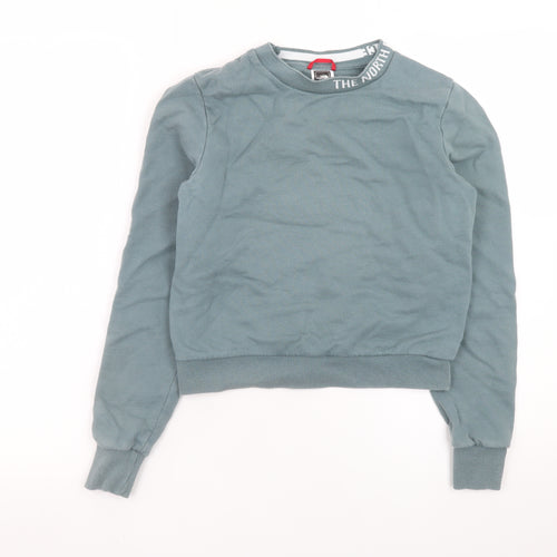 The North Face Womens Blue XS Pullover Sweatshirt Cotton Crew Neck
