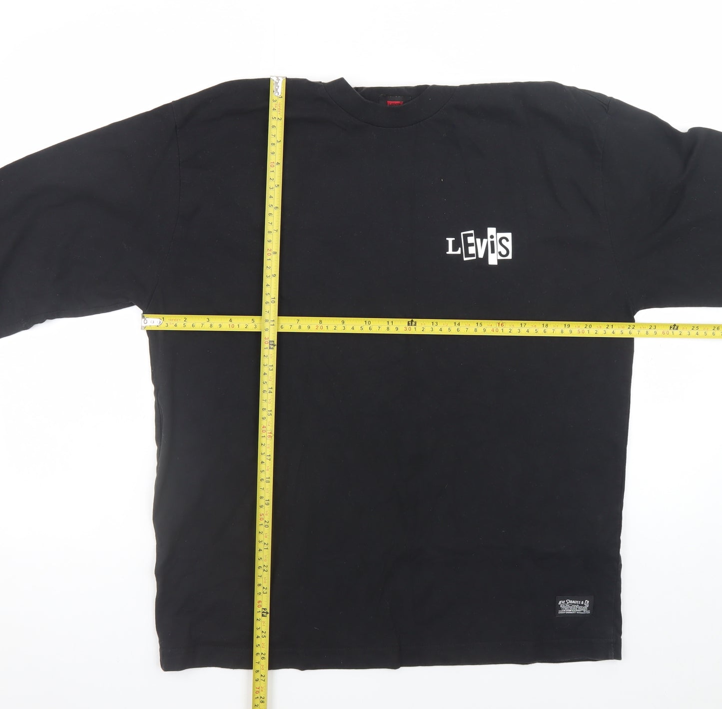 Levi's Men's Black Long Sleeve Crew Neck Logo T-Shirt Size M