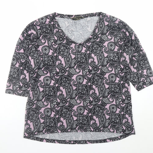 Originals Womens Multicoloured Paisley V-Neck Jersey Top Size 14