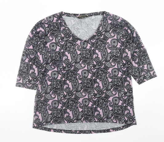 Originals Womens Multicoloured Paisley V-Neck Jersey Top Size 14