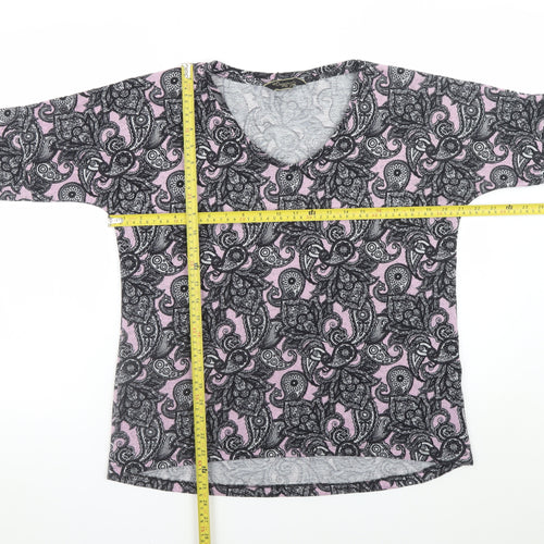 Originals Womens Multicoloured Paisley V-Neck Jersey Top Size 14