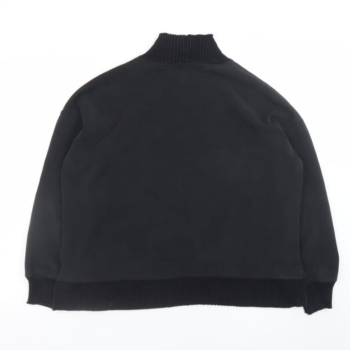 Yest Women Black Size 14 Mock Neck Long Sleeve Pullover Sweatshirt