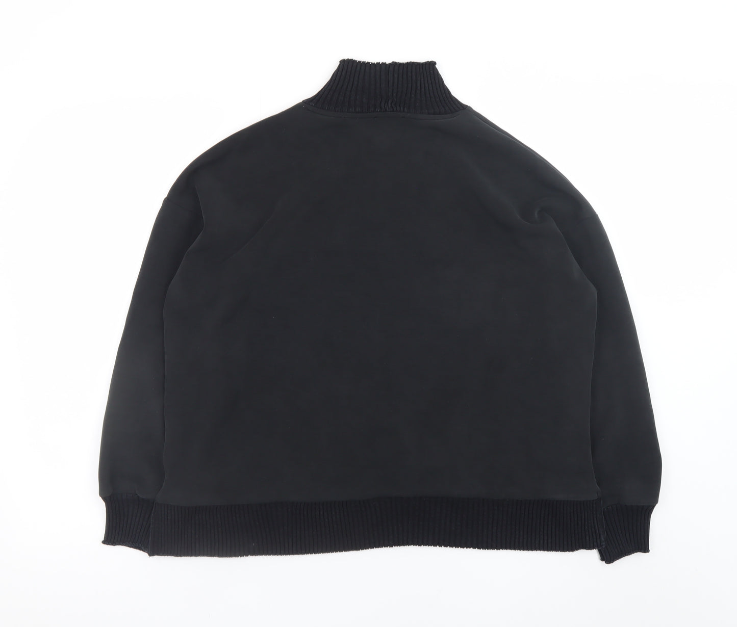 Yest Women Black Size 14 Mock Neck Long Sleeve Pullover Sweatshirt