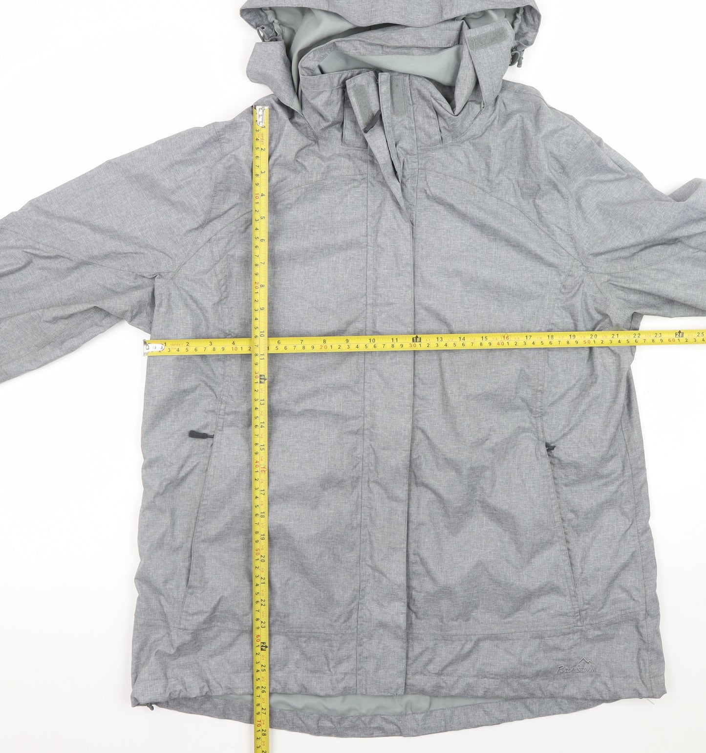 Peter Storm Men's Grey Waterproof Hooded Rain Jacket Size L