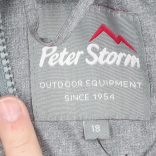 Peter Storm Men's Grey Waterproof Hooded Rain Jacket Size L
