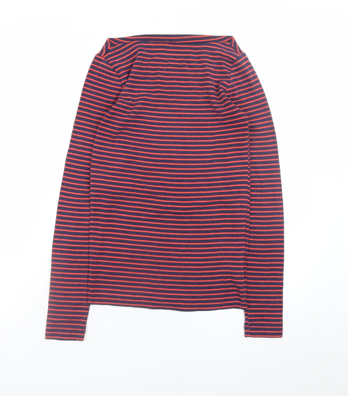 GAP Women’s Blue Striped Long Sleeve Cotton Boat Neck Top XS