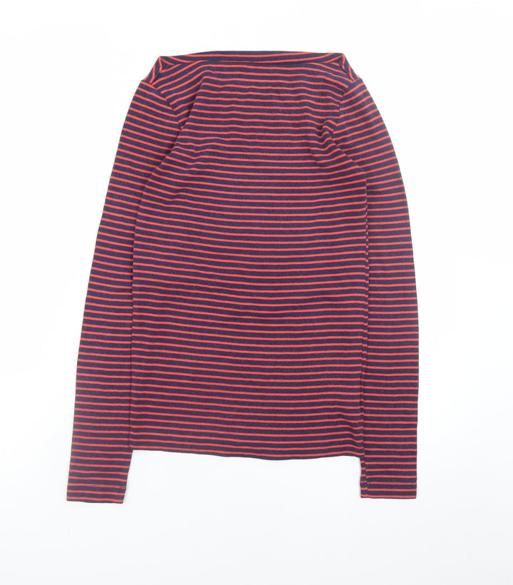 GAP Women’s Blue Striped Long Sleeve Cotton Boat Neck Top XS