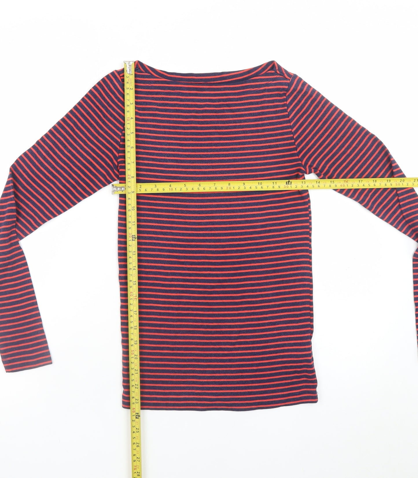 GAP Women’s Blue Striped Long Sleeve Cotton Boat Neck Top XS