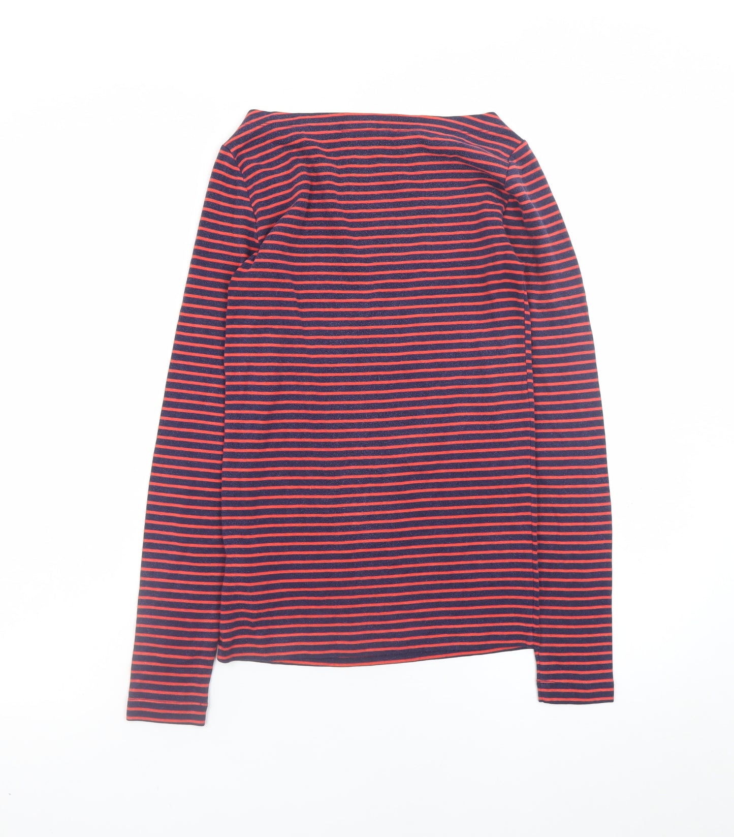 GAP Women’s Blue Striped Long Sleeve Cotton Boat Neck Top XS