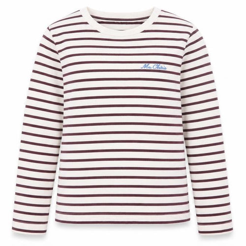 F&F Women’s Brown Striped Long Sleeve Cotton T-Shirt Size 8