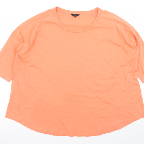 Hobbs Women’s Orange Cotton Jersey 3/4 Sleeve Relaxed T-Shirt XL