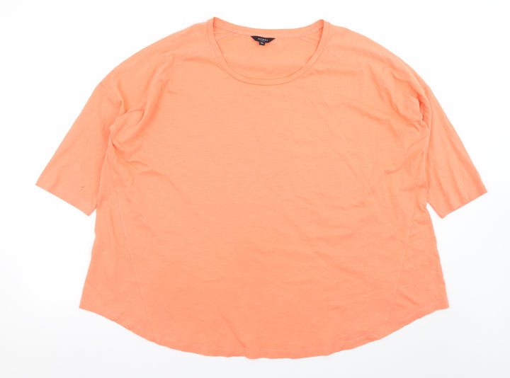 Hobbs Women’s Orange Cotton Jersey 3/4 Sleeve Relaxed T-Shirt XL