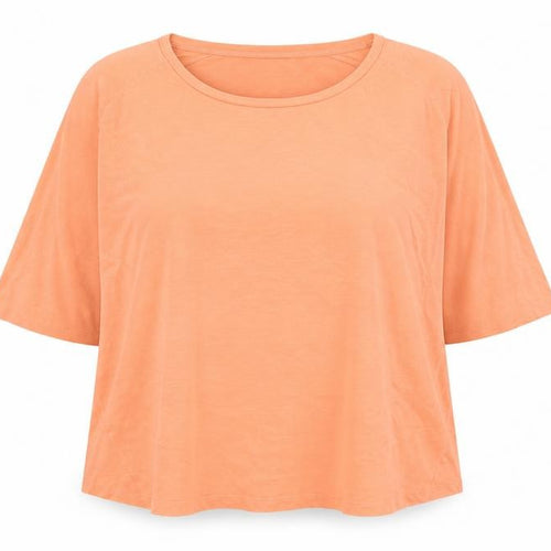Hobbs Women’s Orange Cotton Jersey 3/4 Sleeve Relaxed T-Shirt XL