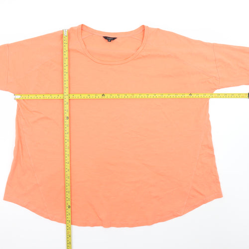 Hobbs Women’s Orange Cotton Jersey 3/4 Sleeve Relaxed T-Shirt XL