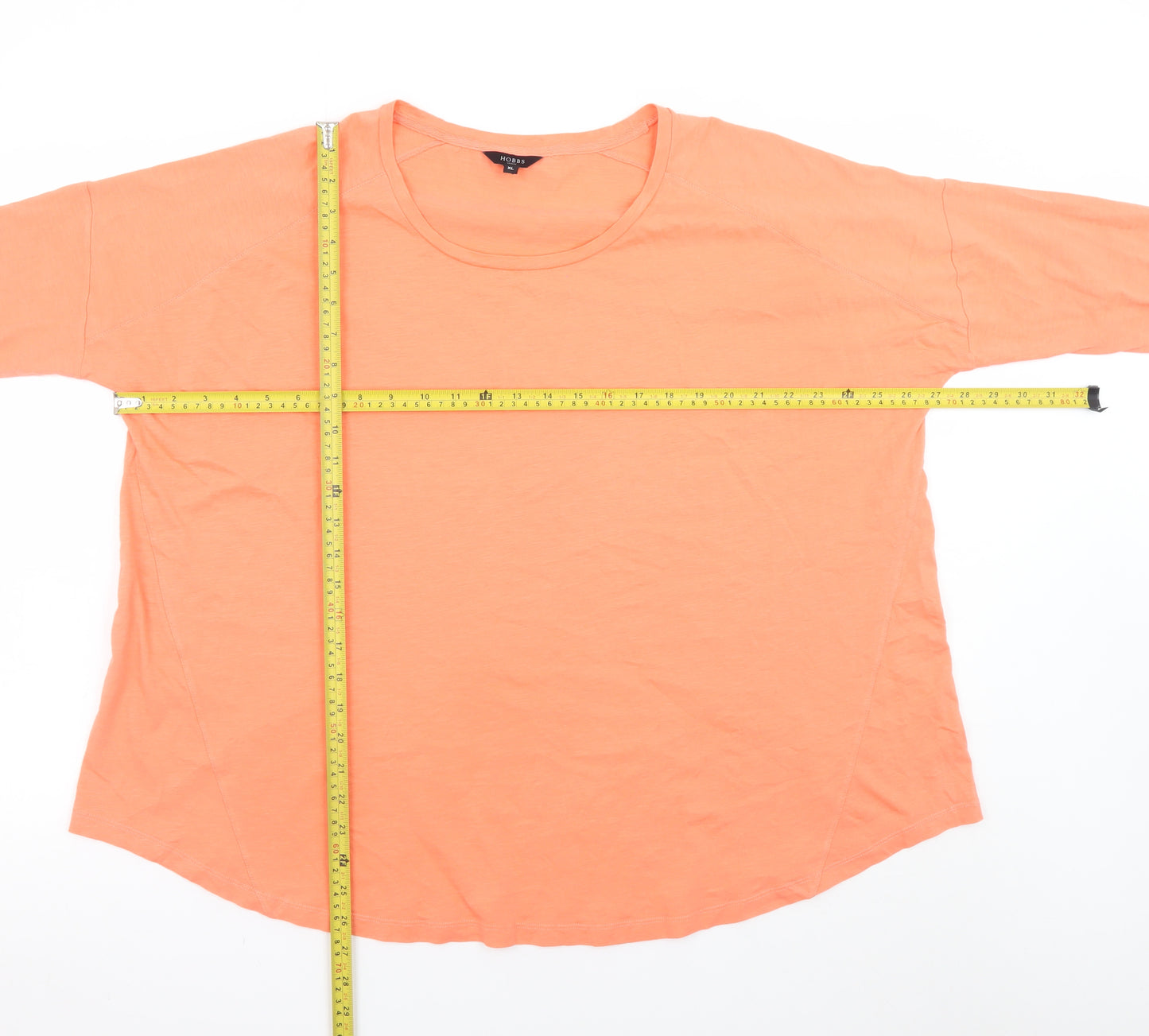 Hobbs Women’s Orange Cotton Jersey 3/4 Sleeve Relaxed T-Shirt XL