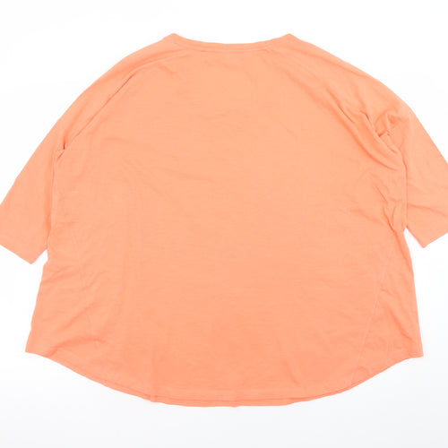 Hobbs Women’s Orange Cotton Jersey 3/4 Sleeve Relaxed T-Shirt XL
