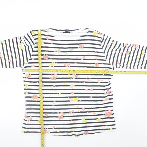 Roman Women’s Multicoloured Floral Striped Jersey T-Shirt Size 20