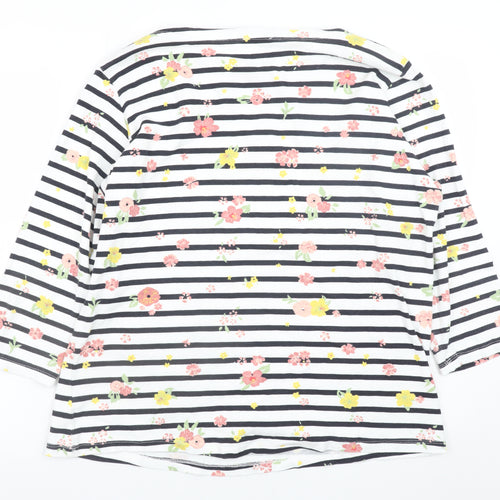 Roman Women’s Multicoloured Floral Striped Jersey T-Shirt Size 20
