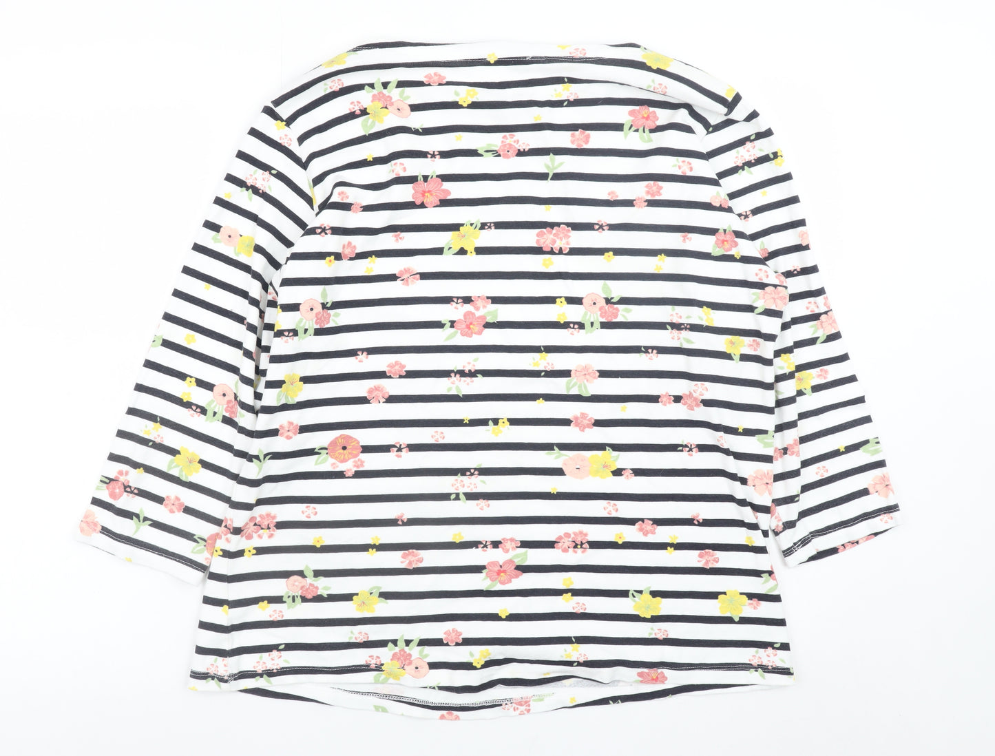 Roman Women’s Multicoloured Floral Striped Jersey T-Shirt Size 20