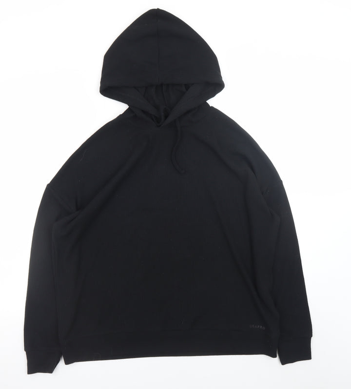 USA Pro Women's Black Hoodie UK 12 Pullover Hooded Sweatshirt