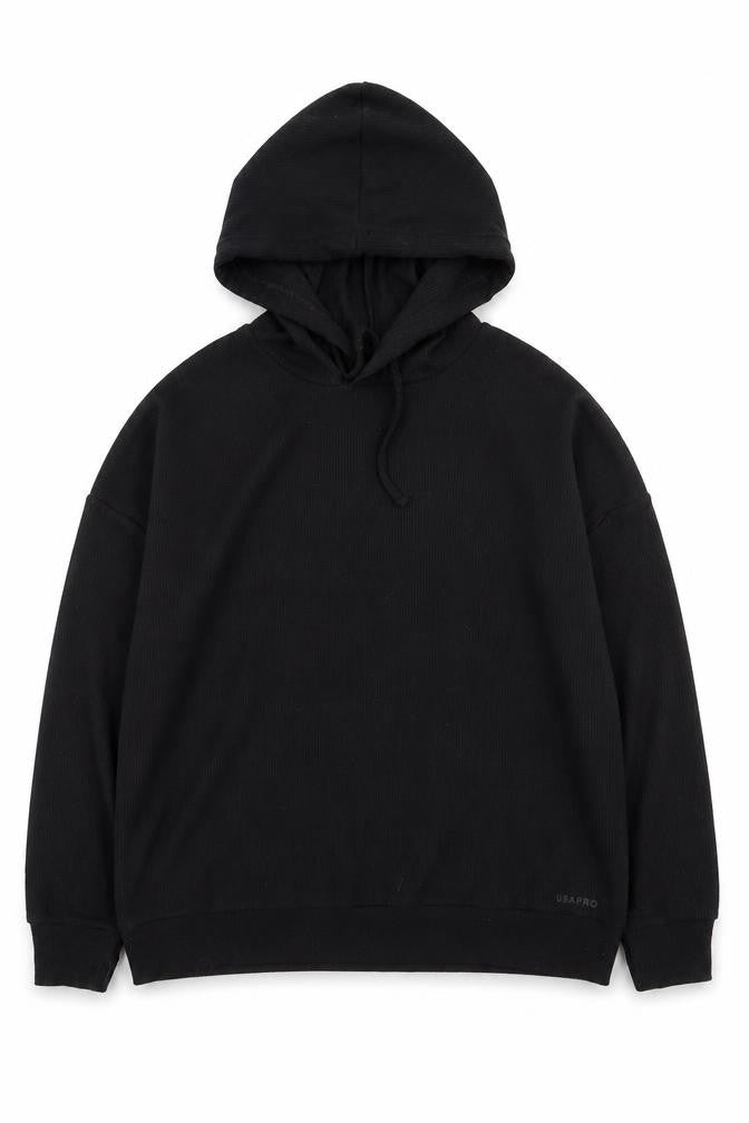 USA Pro Women's Black Hoodie UK 12 Pullover Hooded Sweatshirt
