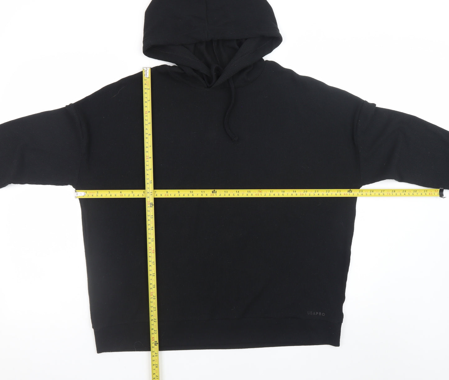 USA Pro Women's Black Hoodie UK 12 Pullover Hooded Sweatshirt