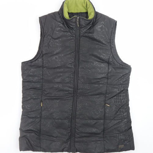 TIGI Women’s Black Animal Print Puffer Waistcoat Size 10