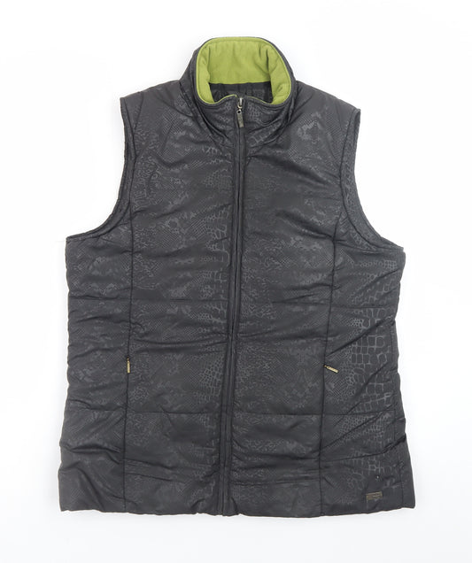 TIGI Women’s Black Animal Print Puffer Waistcoat Size 10