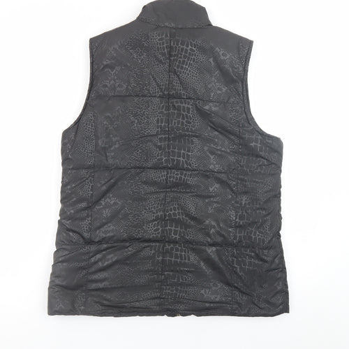 TIGI Women’s Black Animal Print Puffer Waistcoat Size 10