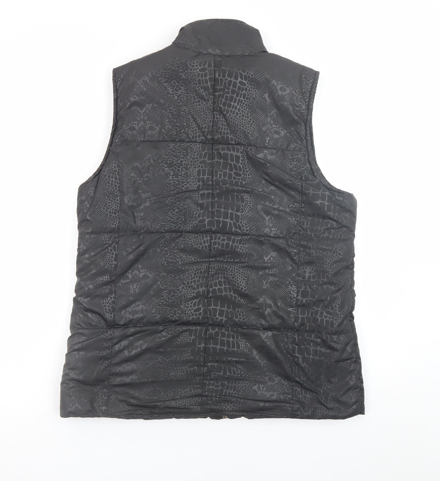 TIGI Women’s Black Animal Print Puffer Waistcoat Size 10