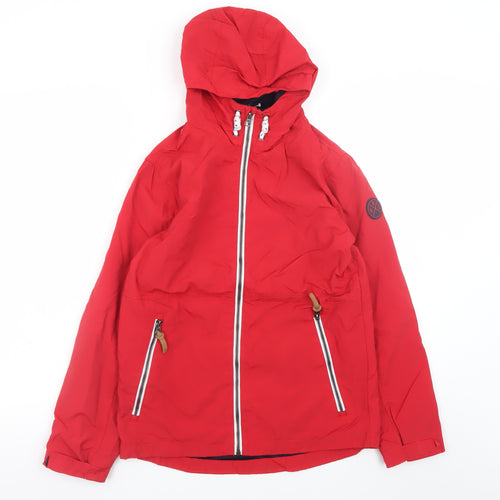 Next Boys Red Hooded Parka Jacket 12 Years Full Zip Lined Waterproof Style