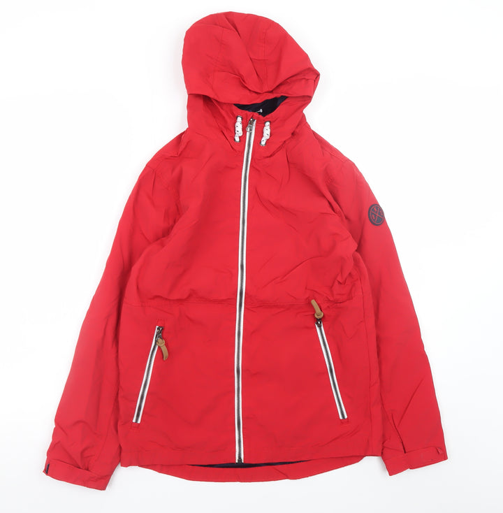 Next Boys Red Hooded Parka Jacket 12 Years Full Zip Lined Waterproof Style