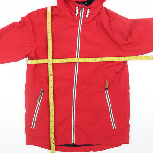 Next Boys Red Hooded Parka Jacket 12 Years Full Zip Lined Waterproof Style