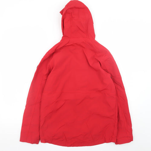 Next Boys Red Hooded Parka Jacket 12 Years Full Zip Lined Waterproof Style