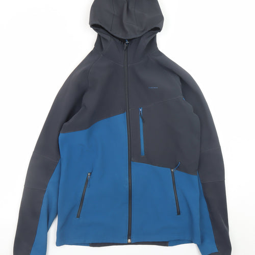 Quechua Boys Blue Softshell Hooded Outdoor Jacket 14-15 Years Windproof