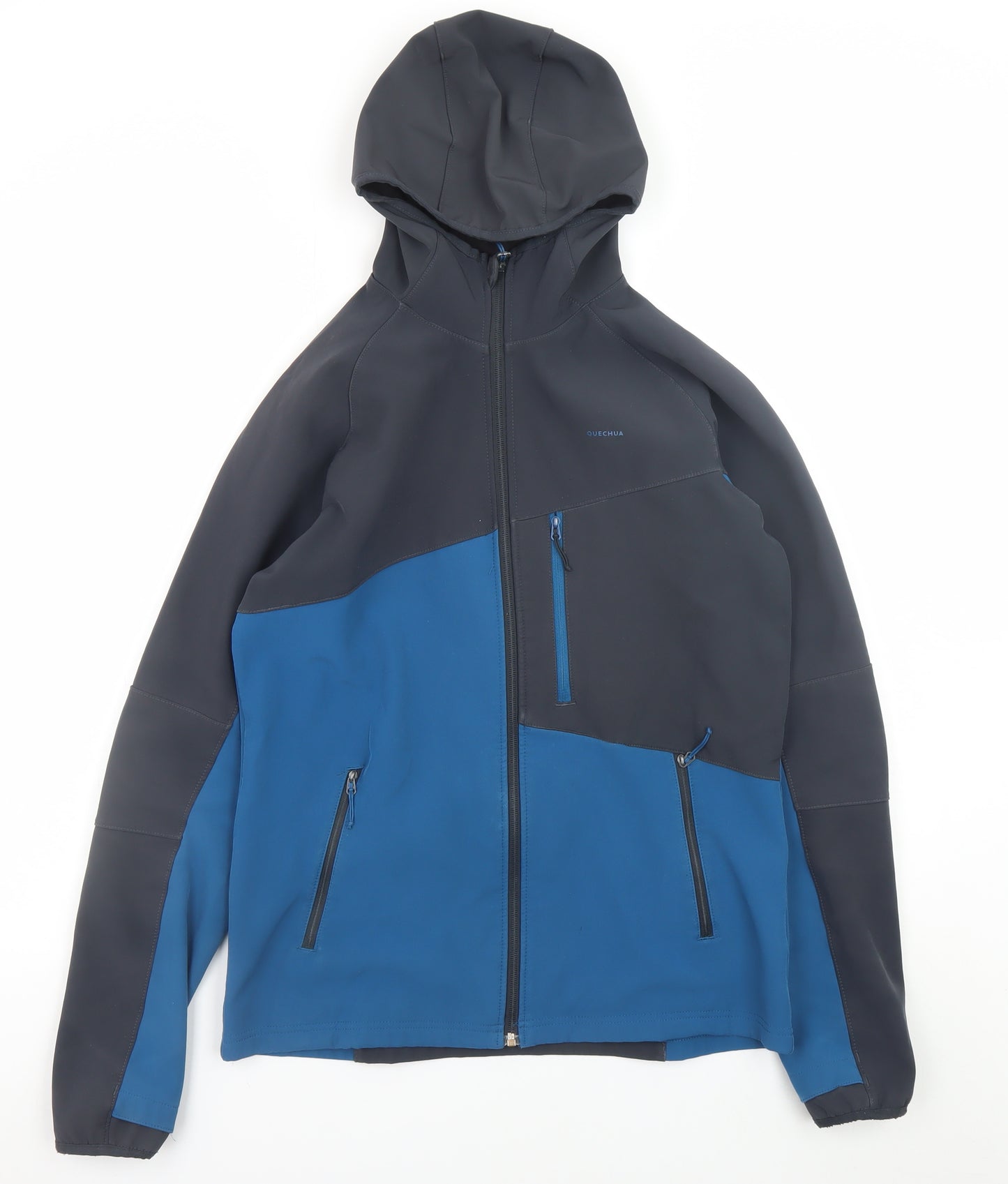 Quechua Boys Blue Softshell Hooded Outdoor Jacket 14-15 Years Windproof